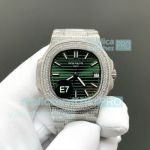 Super Clone E7 Iced Out Green Face Patek Philippe Nautilus 5711 Limited Edition Watch 